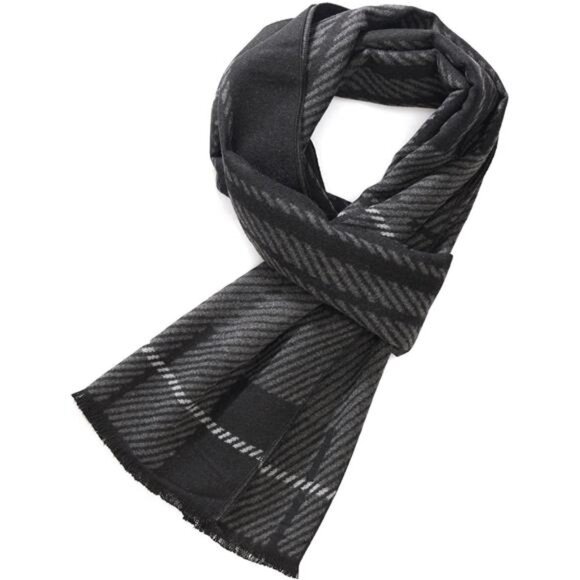 Other - Men Winter Scarf Soft Warm Long Black Grey
